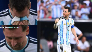 Messi crying